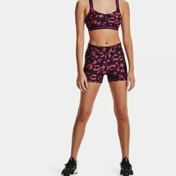 UNDER ARMOUR HeatGear Mid Rise 3” UA Shorts 1365150 Geo Print Shorty Large L - Picture 1 of 10